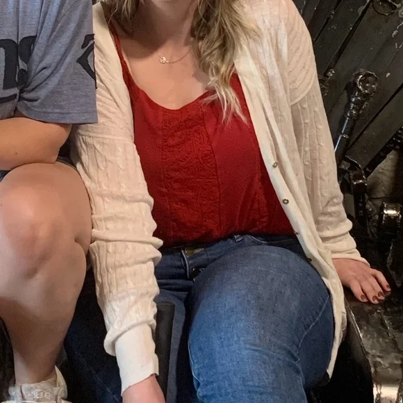 J. Crew Cream Linen Knit V-Neck Sweater - Picture 4 of 4